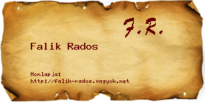 Falik Rados névjegykártya
